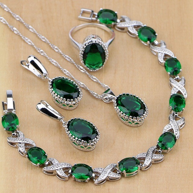 stress Sloppy Specified Set bijuterii Emerald - FabulousByViolet