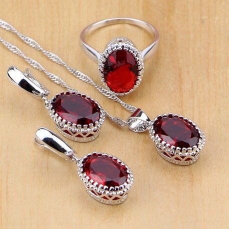 Set bijuterii Supreme Red - argint si rubine